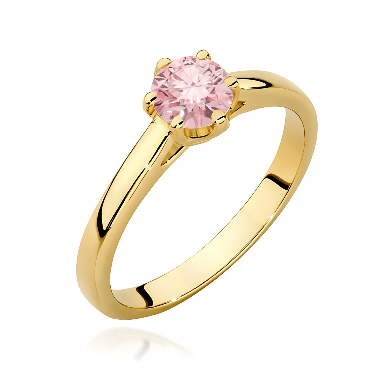 Inel Aur 9K cu Diamant Roz de Laborator 0.50 ct (Varianta: Galben)