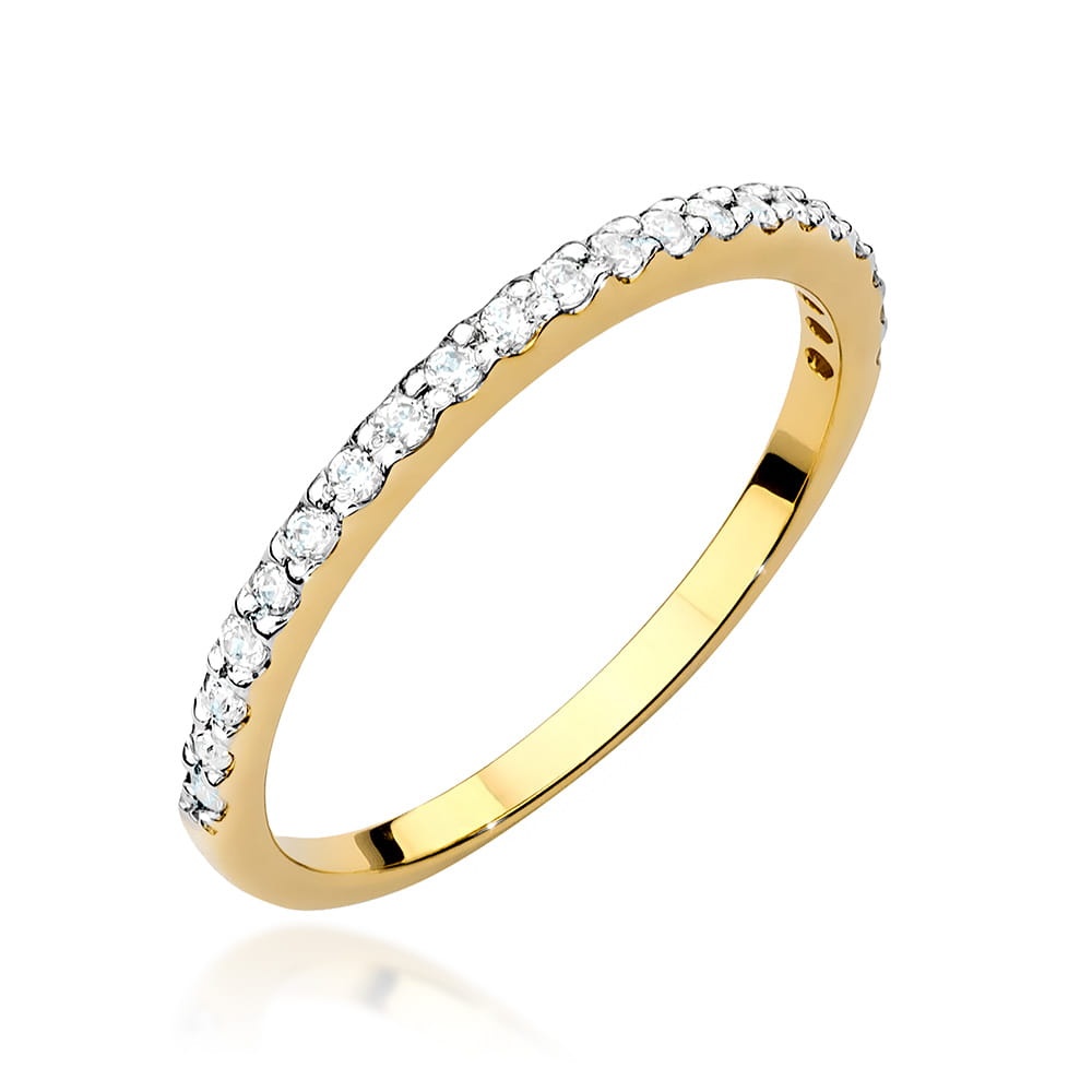Inel Aur 9K cu Diamante de Laborator 0.18 ct (Varianta: Galben)