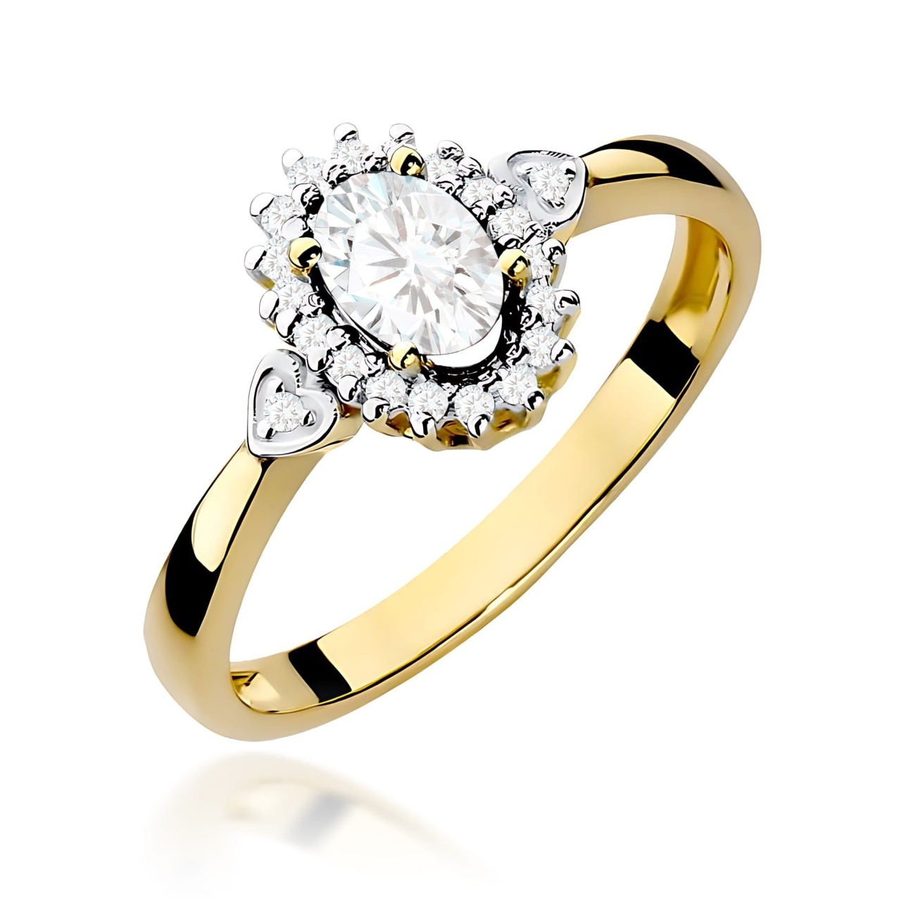 Inel Aur 9K cu Diamante de Laborator 0.50 ct (Varianta: Galben)