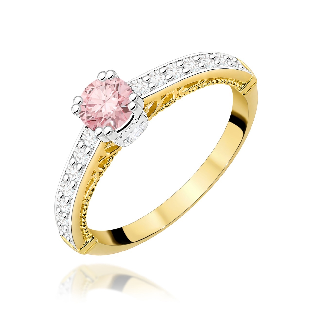 Inel Aur 9K cu Diamante de Laborator 0.56 ct (Varianta: Galben)