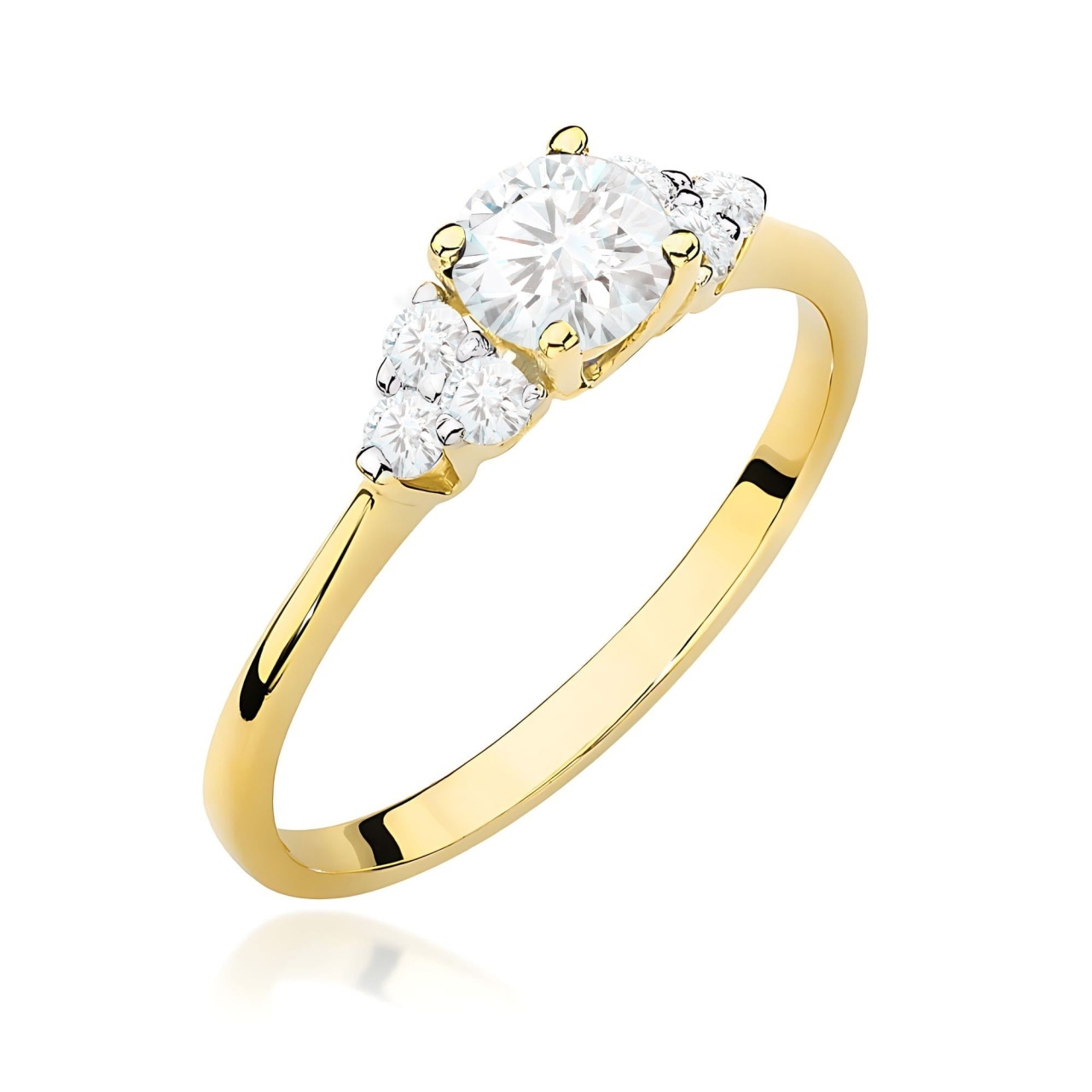 Inel Aur 9K cu Diamante de Laborator 0.68 ct (Varianta: Galben)