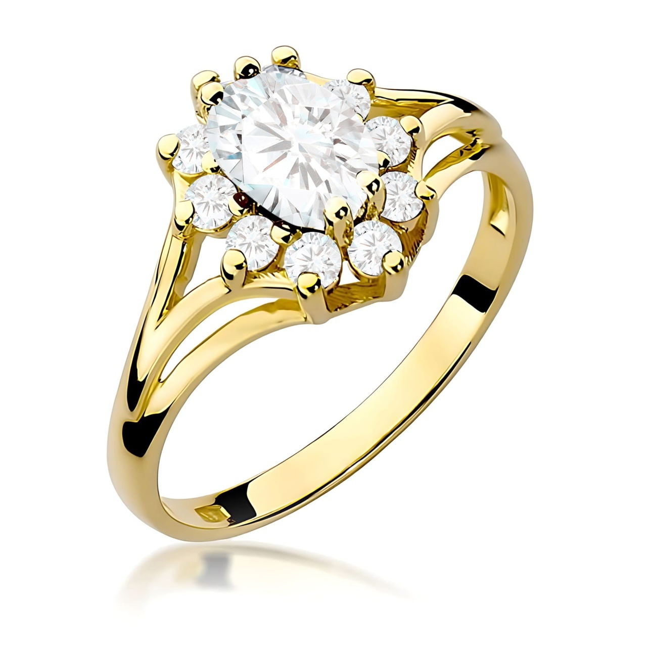 Inel Aur 9K cu Diamante de Laborator 1.00 ct (Varianta: Galben)