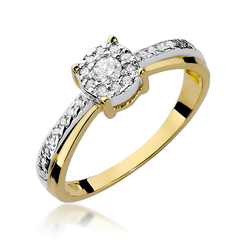 Inel Aur 9K cu Diamante Naturale 0.26 ct (Varianta: Galben)