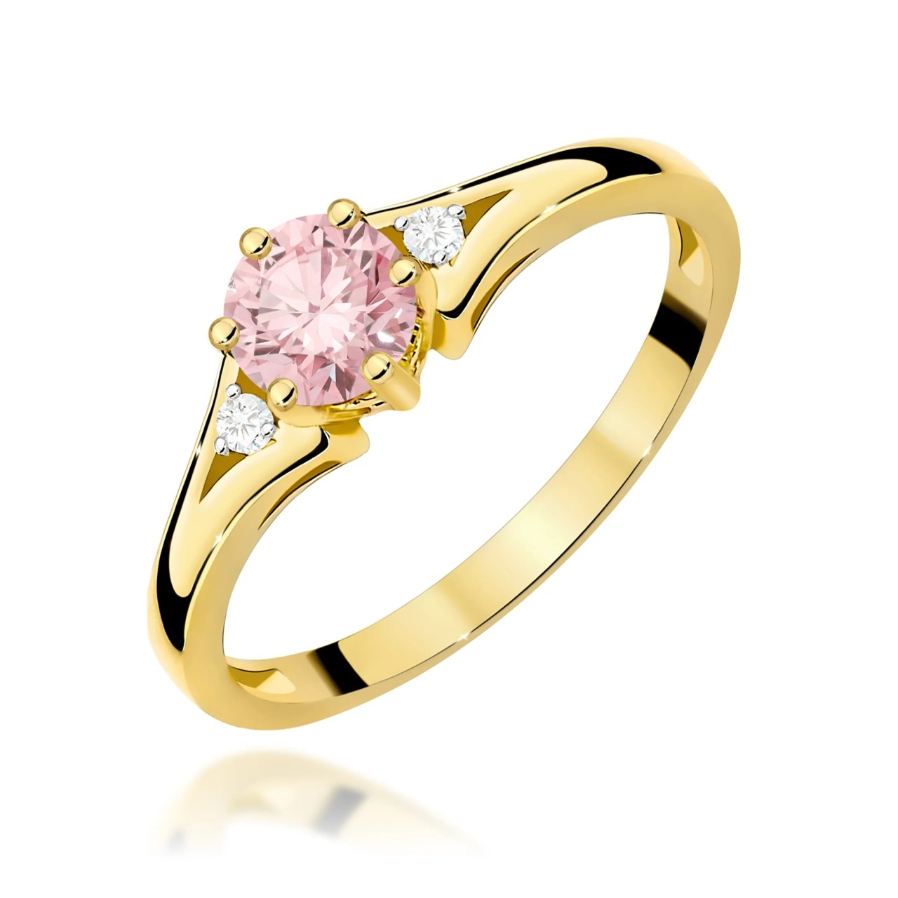 Inel Aur 9K cu Diamante Roz de Laborator 0.53 ct (Varianta: Galben)