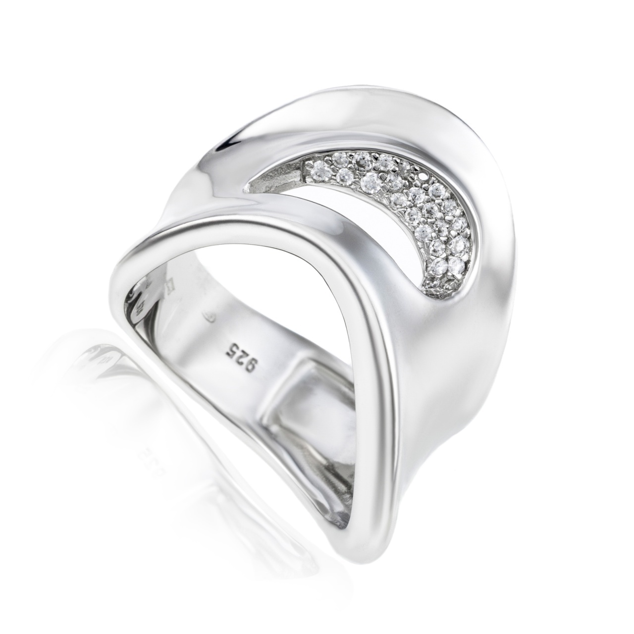 Inel Masiv Twist din Argint 925 9.6g (Mărime: M57)