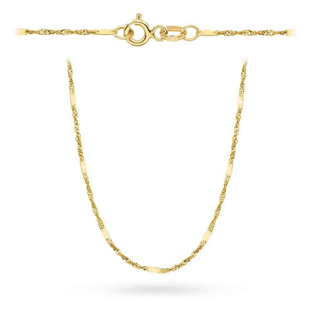 Lanț de Aur 14K - țesătură Singapore 42 cm (Greutate: 1.49)