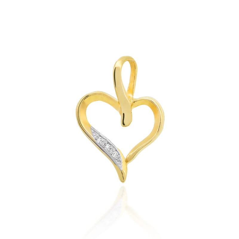 Pandantiv Aur 14K cu Diamante Naturale 0.01 ct (Varianta: Galben)