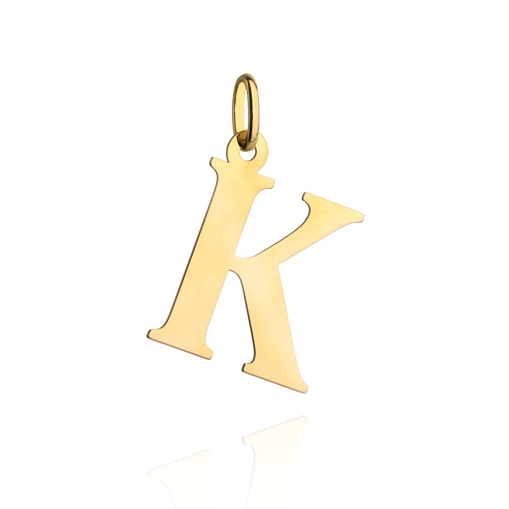 Pandantiv Aur 14K cu Litera K, 24x17 mm (Greutate: 0.68)