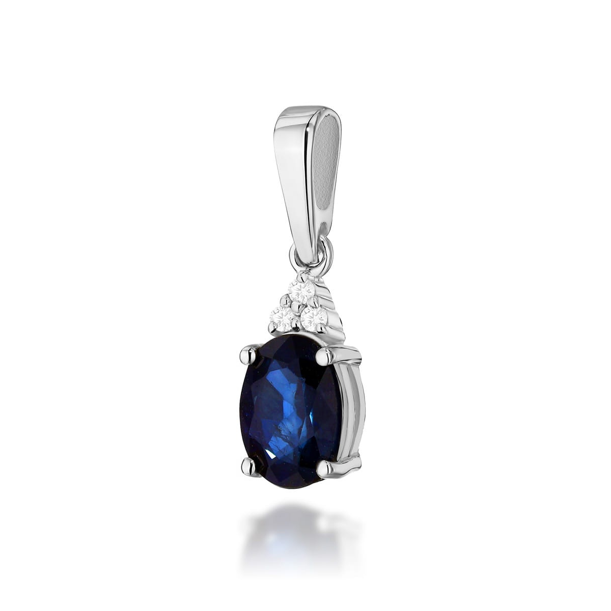 Pandantiv Aur 14K cu Safir 0.90 ct si Diamante Naturale 0.03 ct (Varianta: Roz)