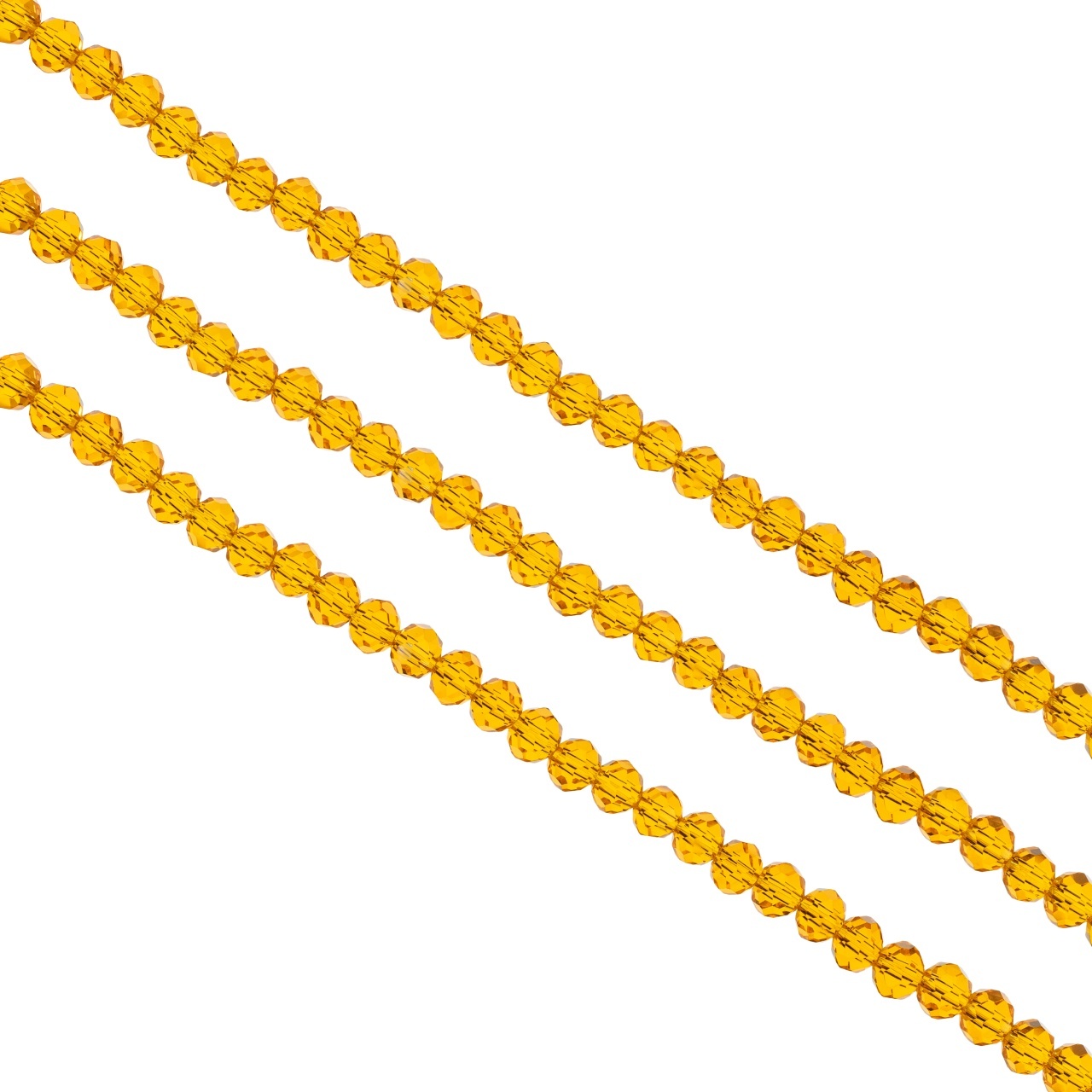 Șirag cristale rondele 4mm, culoare Honey Yellow Transparent - Aprox 130 buc