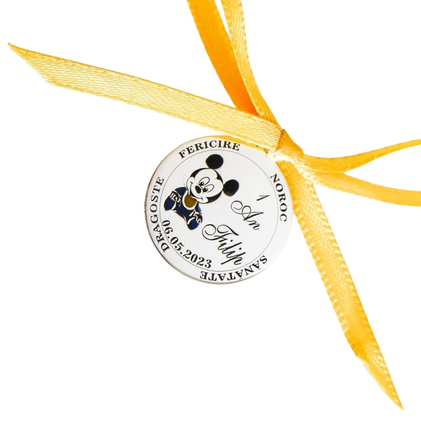 Banut 2cm din Argint 925 pentru Botez - Mot - Scaldat - Personalizabil
