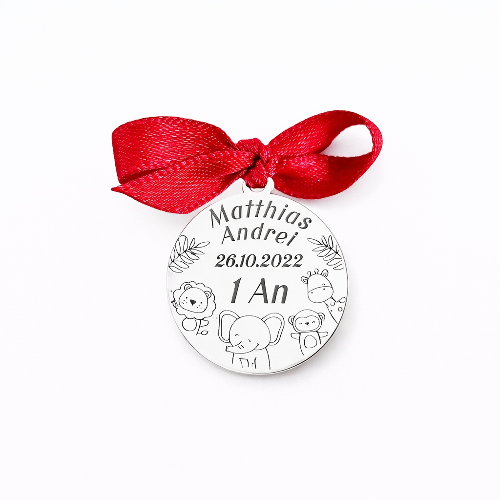 Banut Argint x 2cm pentru Botez - Mot - Scaldat - Personalizabil
