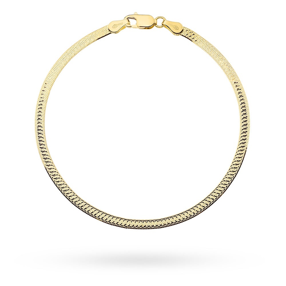 Brățară Aur 14K 3mm Diamantată (Greutate: 3.05, Măsură: 17+3 cm)