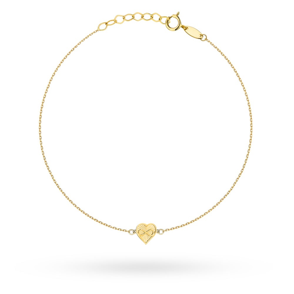 Bratara Aur 14K cu Inima Diamantata si Simbolul Infinitului (Greutate: 0.73)