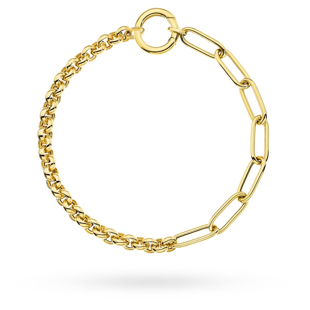 Brățară din aur 14k cu țesătură rolo cu zale și inel (Greutate: 5.17, Măsură: 19.5 cm)