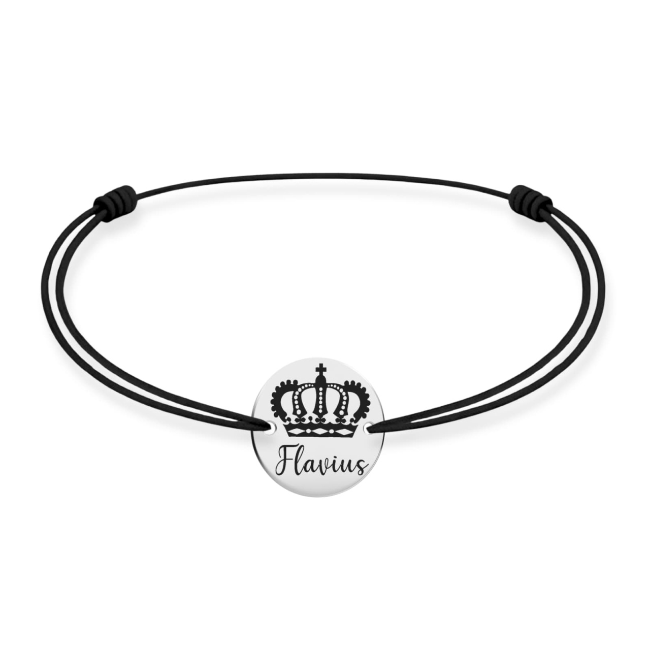 Brățară King Crown cu Șnur și Bănuț din Argint 925