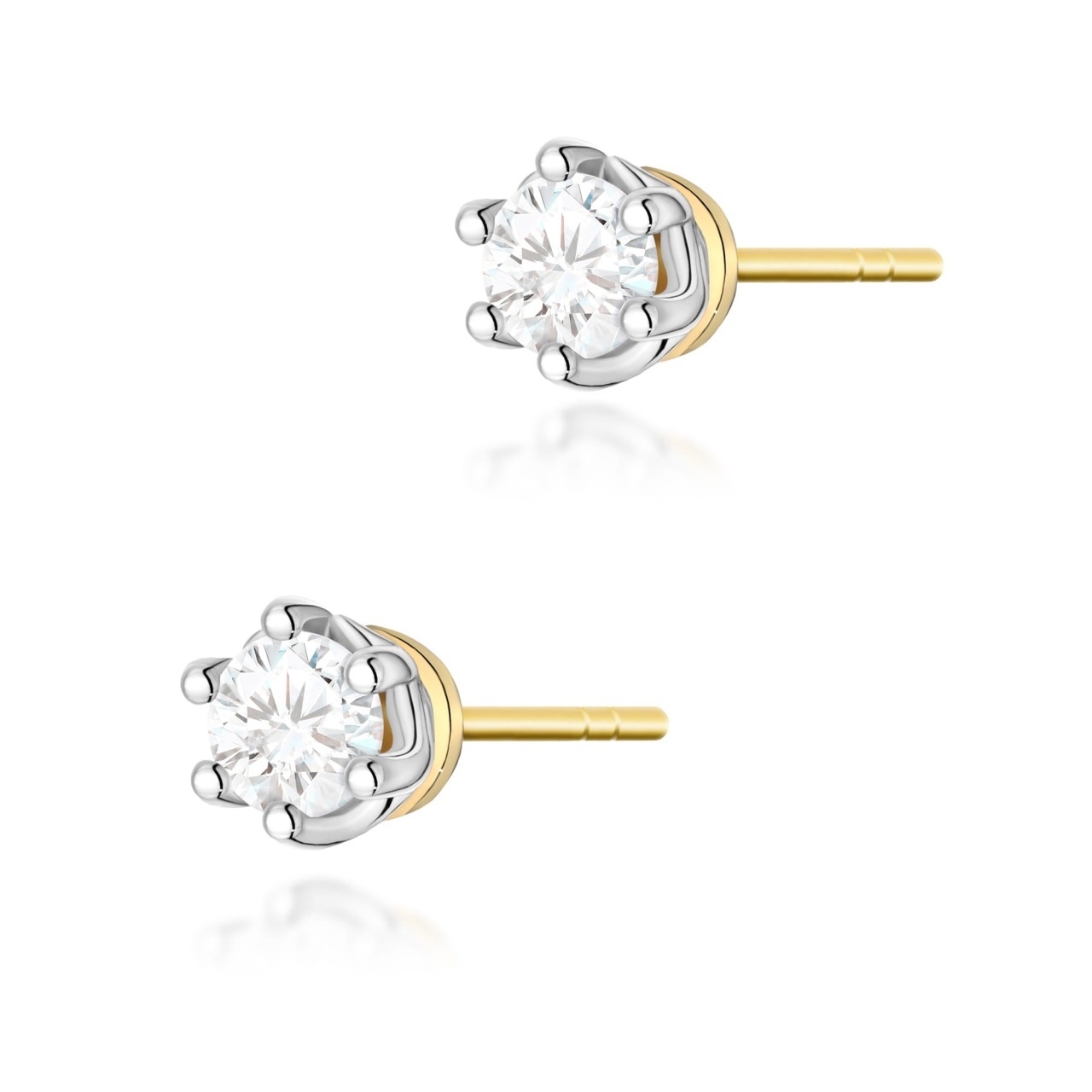 Cercei Aur 14K cu Diamant Natural 0.40 ct (Varianta: Galben)