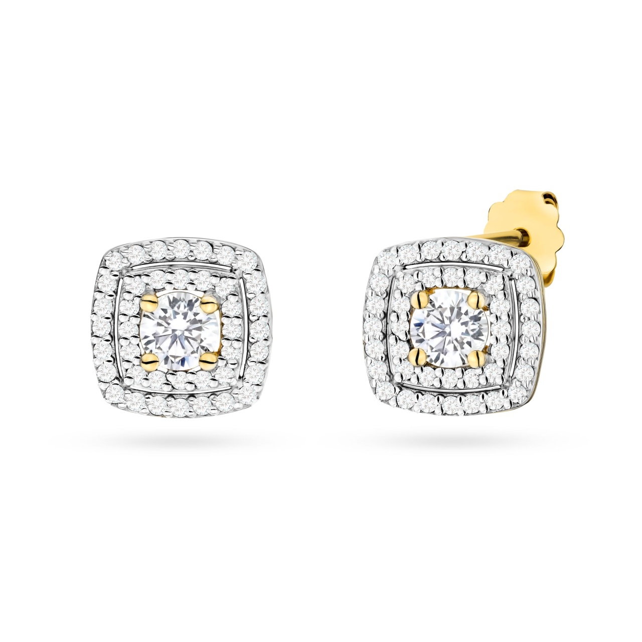 Cercei Aur 14K cu Diamante de Laborator 0.70 ct (Varianta: Galben)