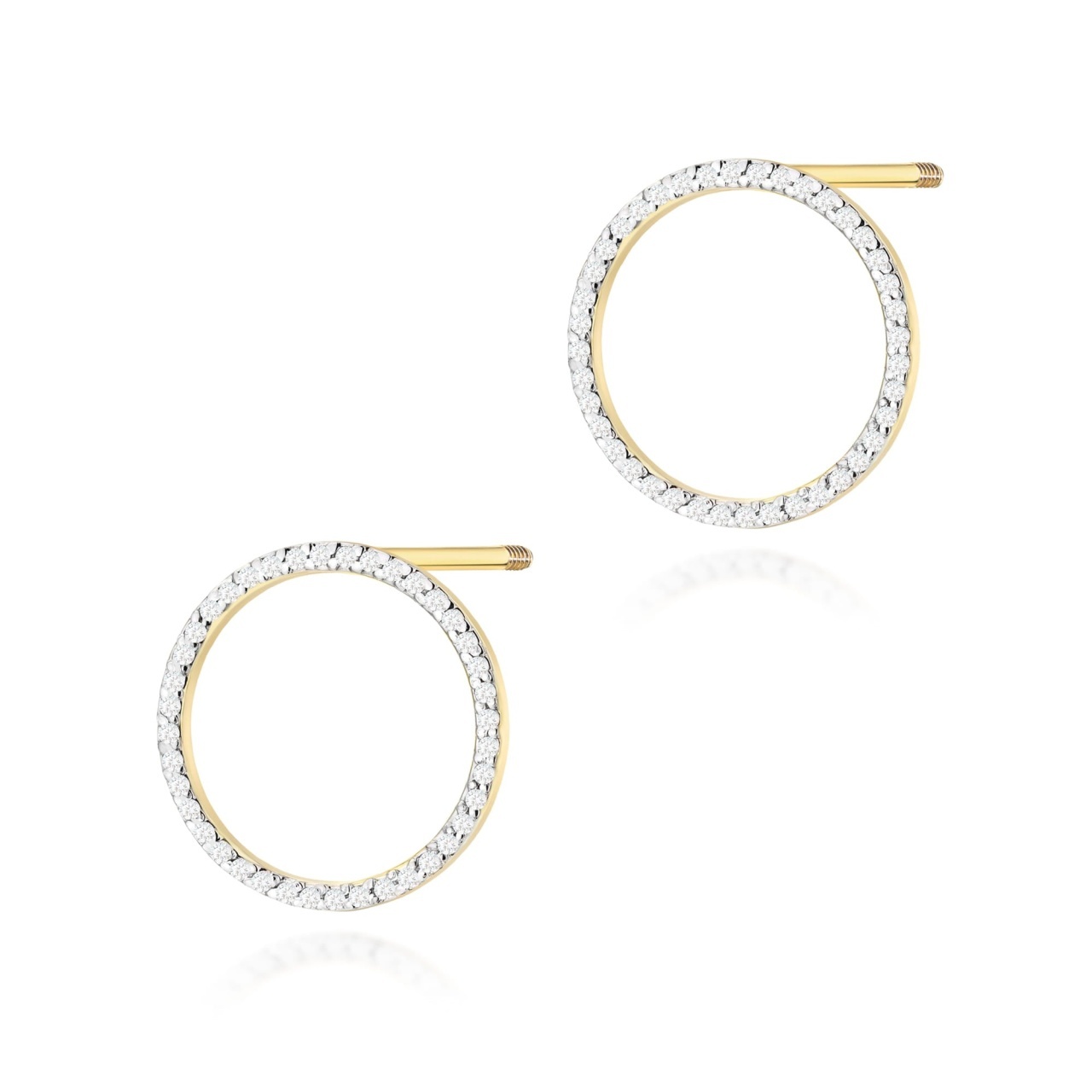 Cercei Aur 14K cu Diamante Naturale 0.40 ct Filet cu Protectie (Varianta: Galben)
