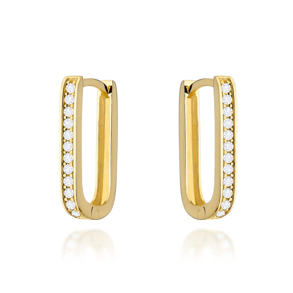 Cercei Aur 14k cu Zirconii Albe (Greutate: 1.55)