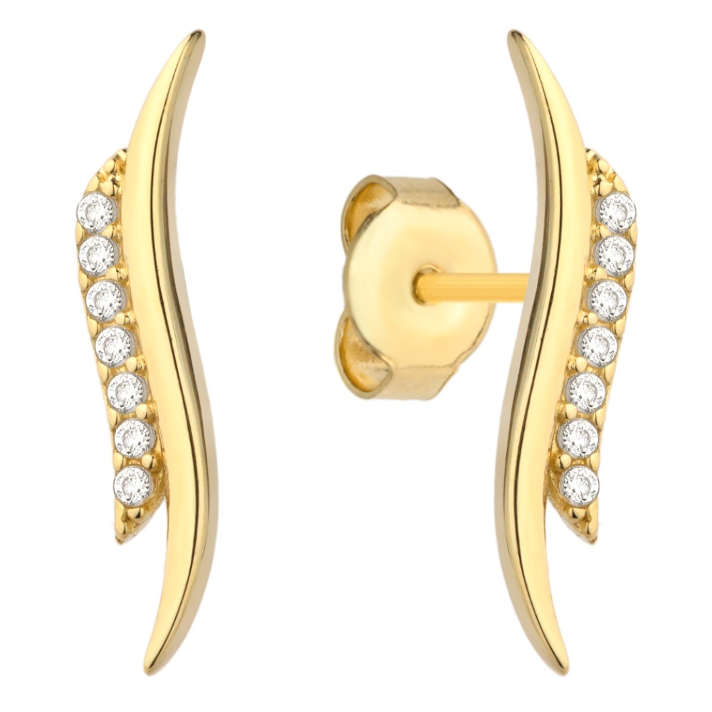 Cercei Aur 14k cu Zirconii Albe (Greutate: 1.10)