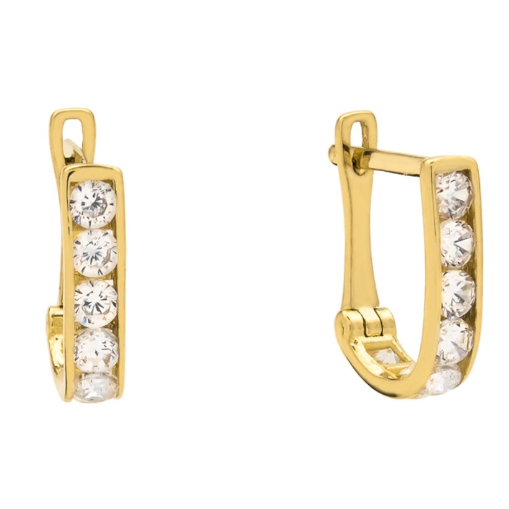 Cercei Aur 14k cu Zirconii Albe (Greutate: 1.24)