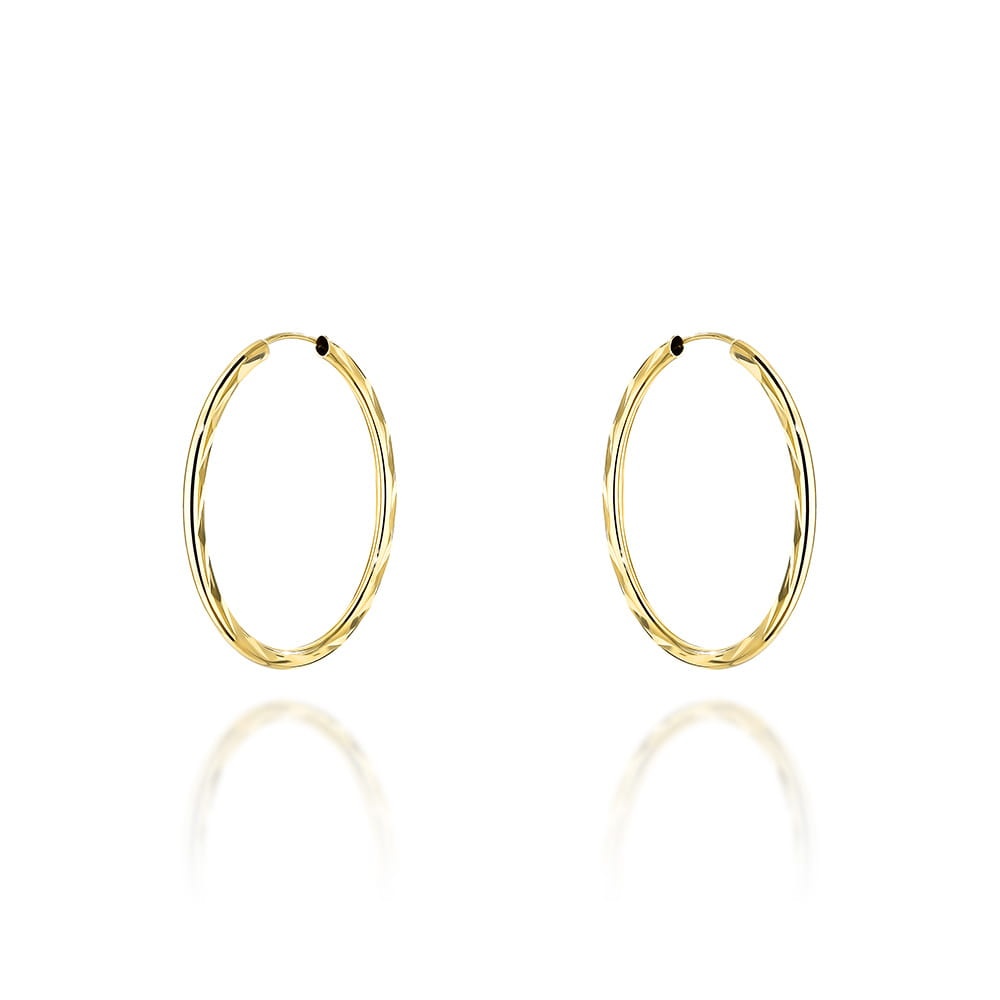 Cercei cerc cu diamante super usoare, 2,5 cm (Greutate: 1.16)