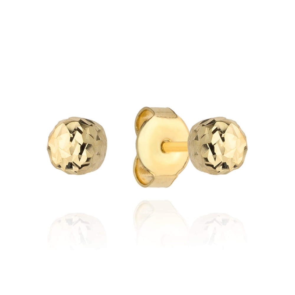 Cercei din Aur 14K cu biluta de 5 mm (Greutate: 0.49)