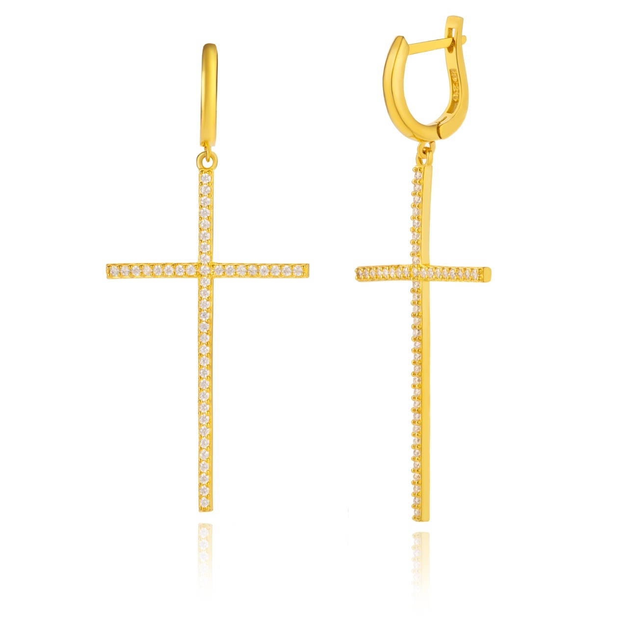 Cercei Gold Cross din argint 925 5.60g
