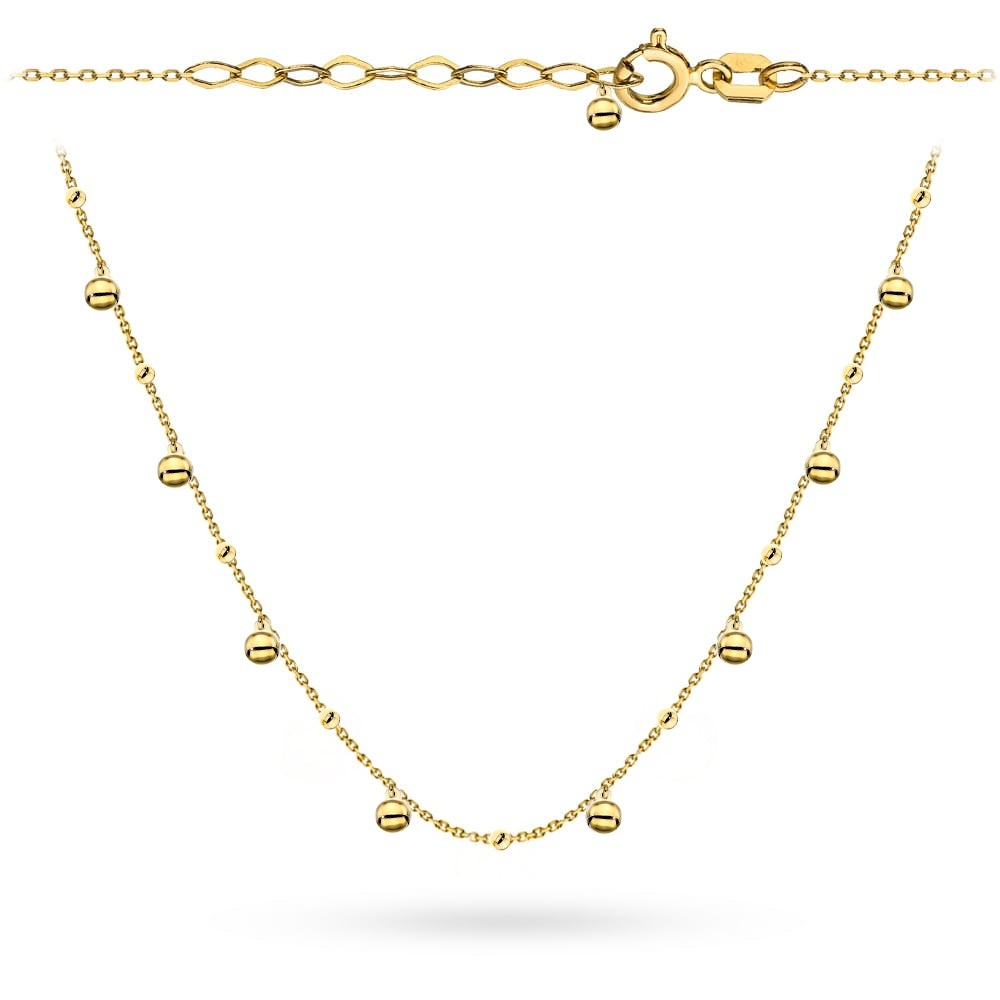 Colier Aur 14K cu Bile Delicate - Eleganță Atemporală (Greutate: 2.37)
