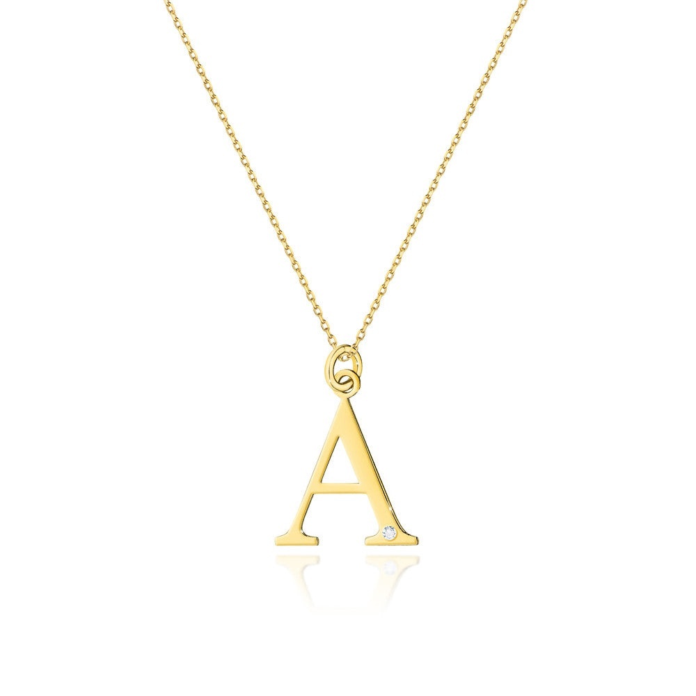 Colier Aur 14K cu Diamant Natural 0.01 ct (Varianta: Galben)
