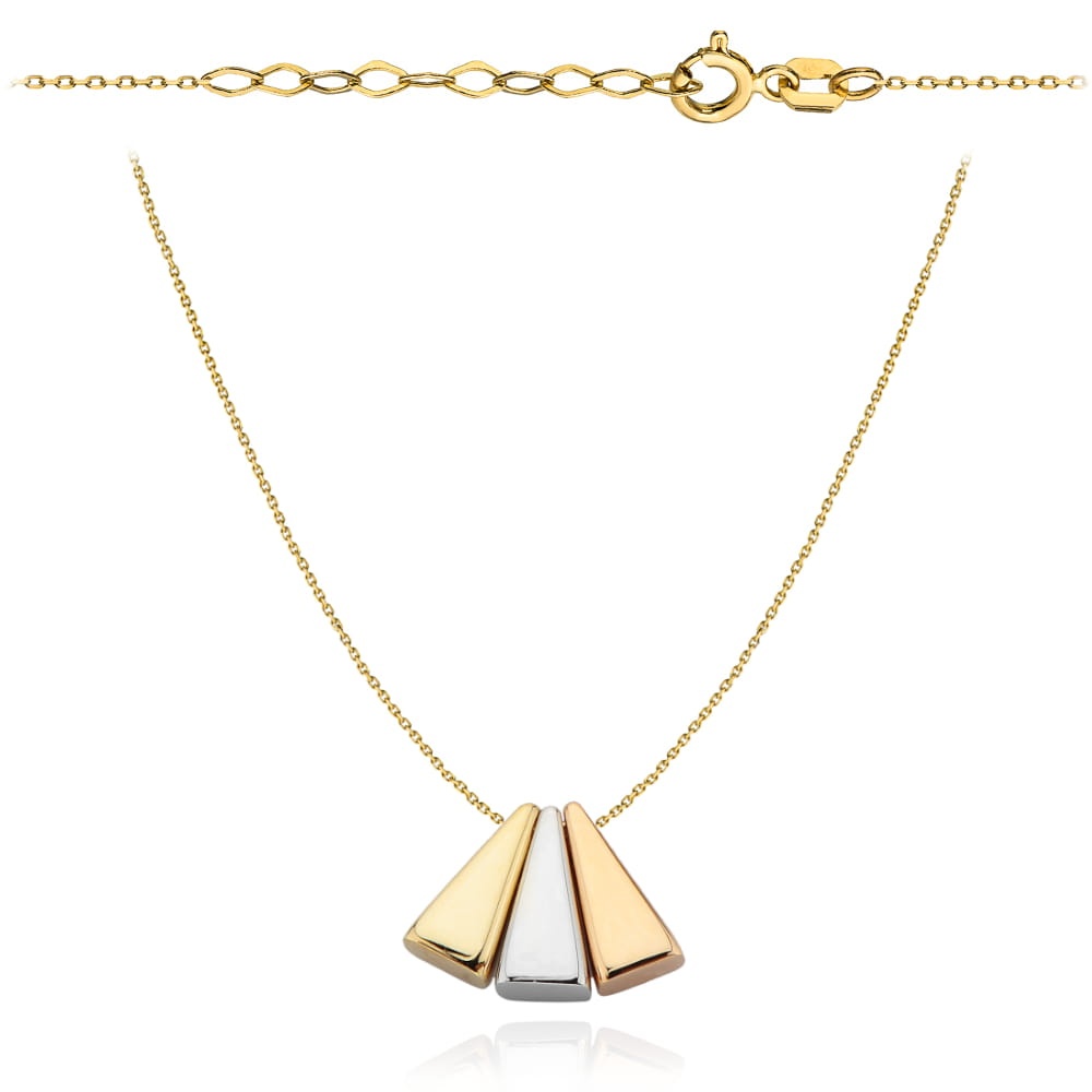 Colier cu Pandantive Triunghi - Aur 14K (Greutate: 2.12)