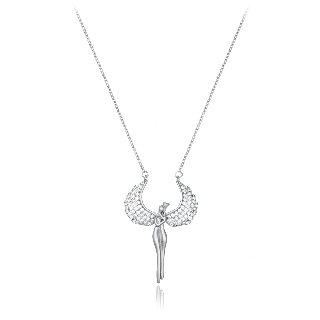 Colier Guardian Angel din argint 925 cu cristale