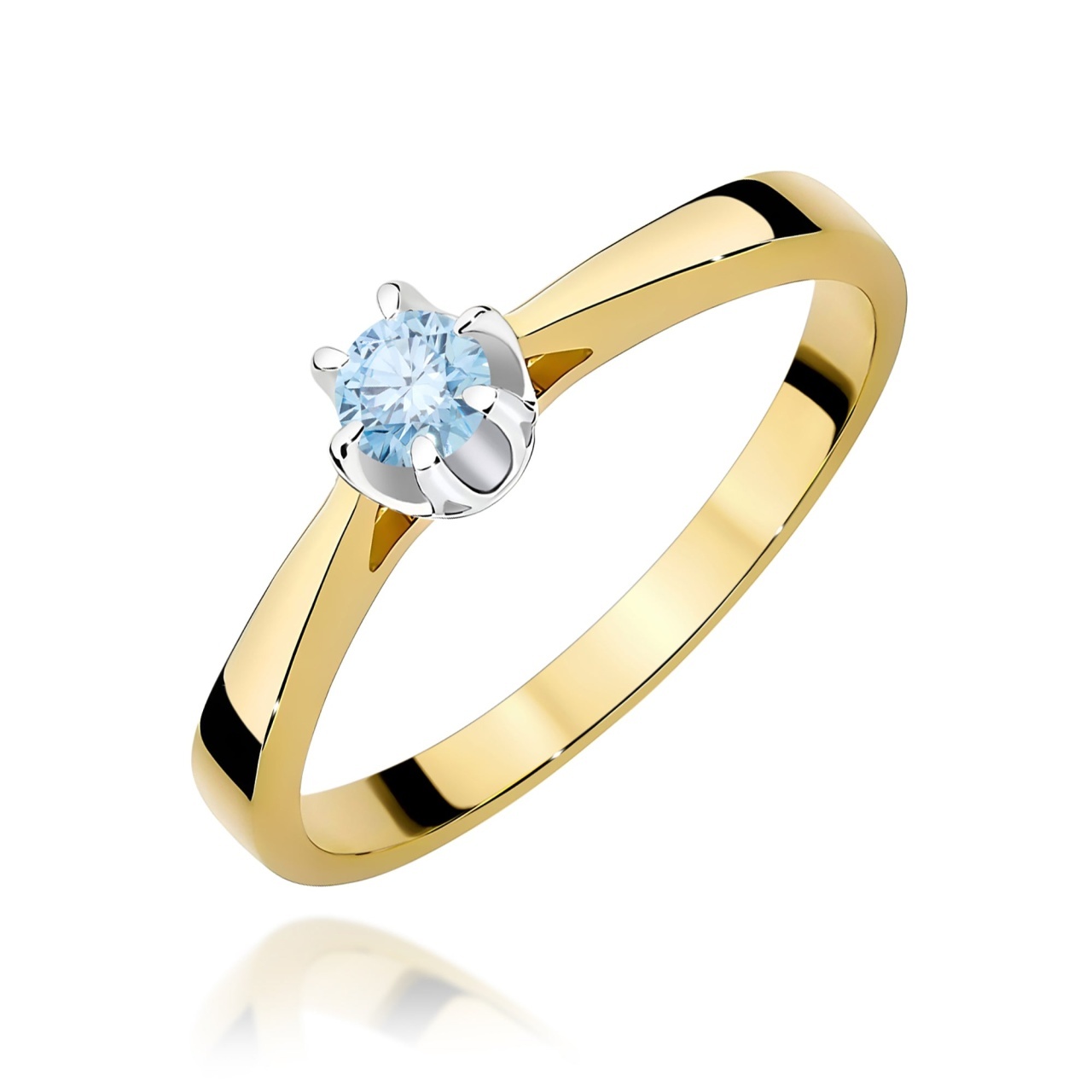 Inel Aur 14K cu Diamant de Laborator 0.12 ct (Varianta: Galben)