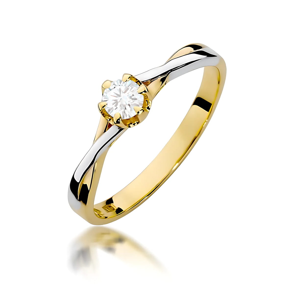 Inel Aur 14K cu Diamant de Laborator 0.20 ct (Varianta: Roz)