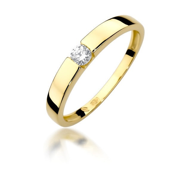 Inel Aur 14K cu Diamant Natural 0.12 ct (Varianta: Galben)