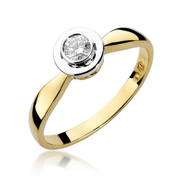Inel Aur 14K cu Diamant Natural 0.20 ct (Varianta: Galben)