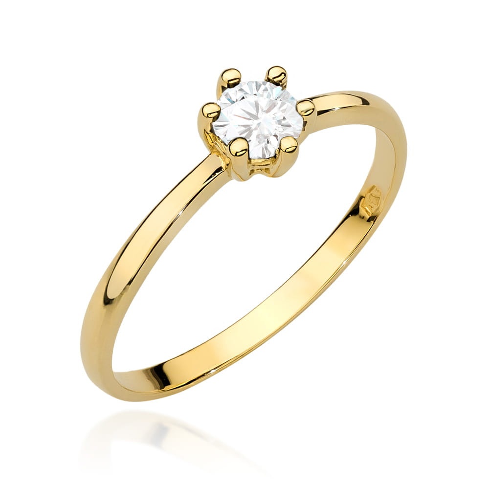 Inel Aur 14K cu Diamant Natural 0.30 ct (Varianta: Galben)