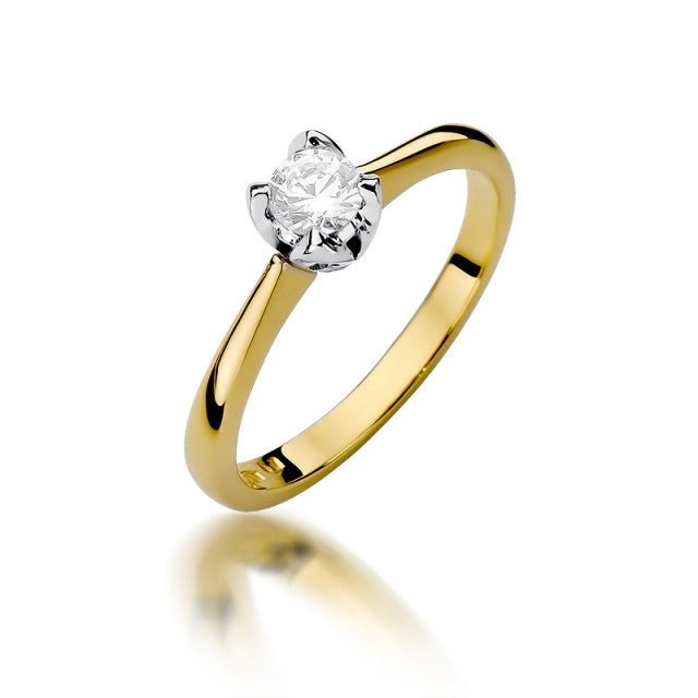 Inel Aur 14K cu Diamant Natural 0.30 ct (Varianta: Galben)