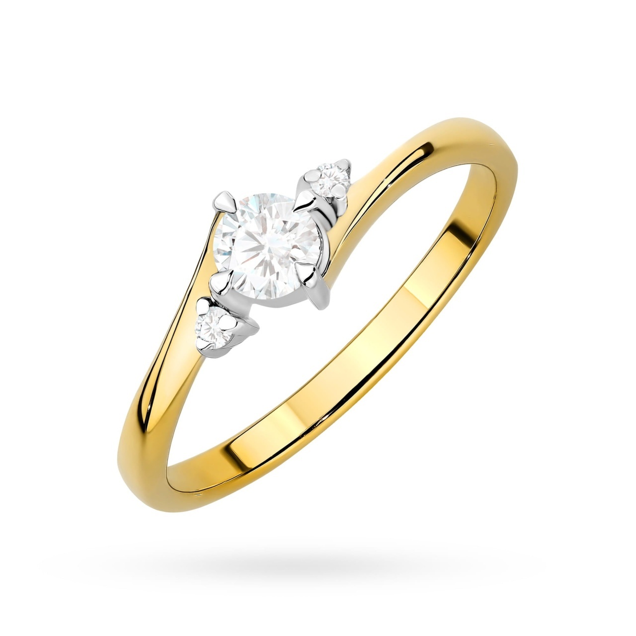 Inel Aur 14K cu Diamante de Laborator 0.27 ct (Varianta: Roz)