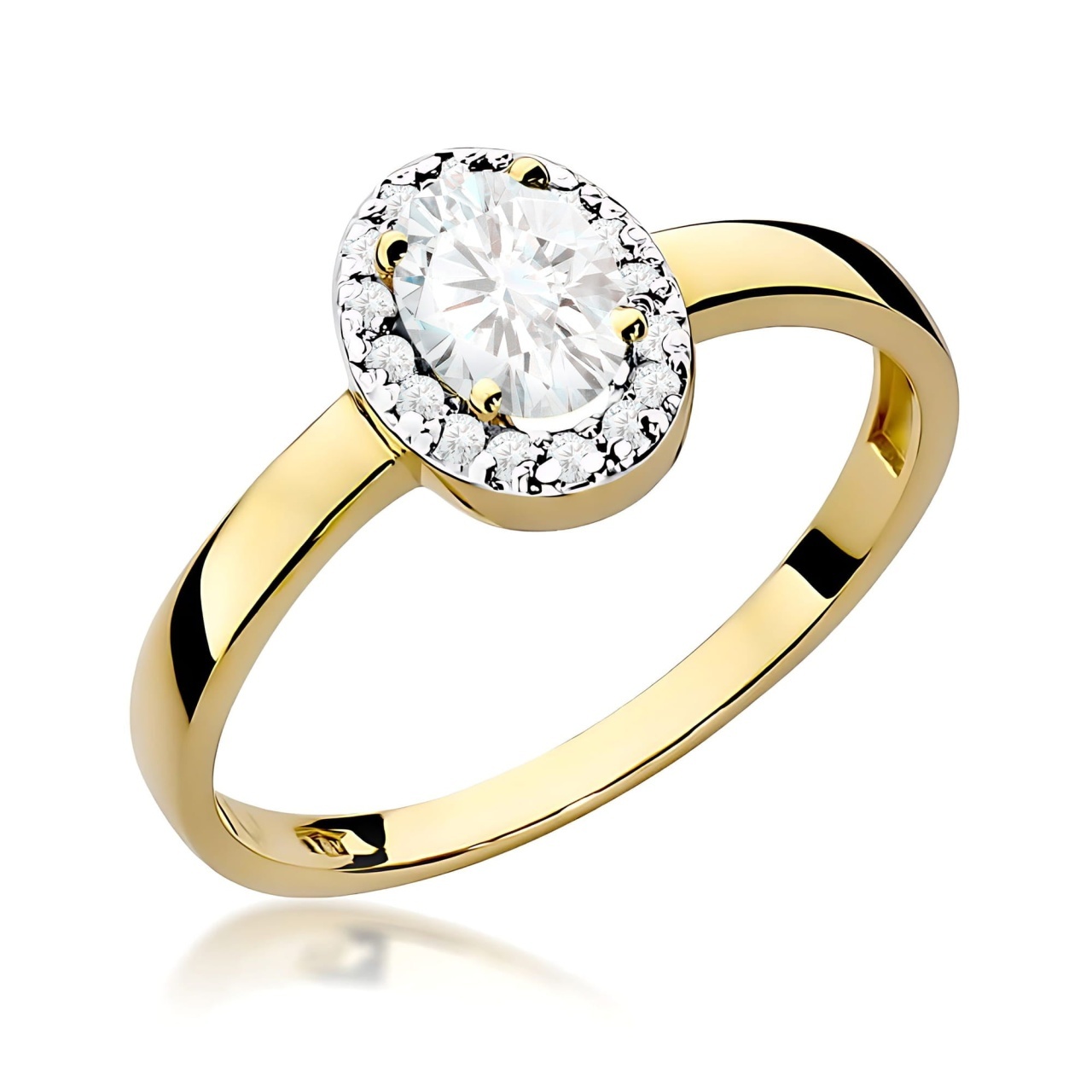 Inel Aur 14K cu Diamante de Laborator 0.48 ct (Varianta: Galben)