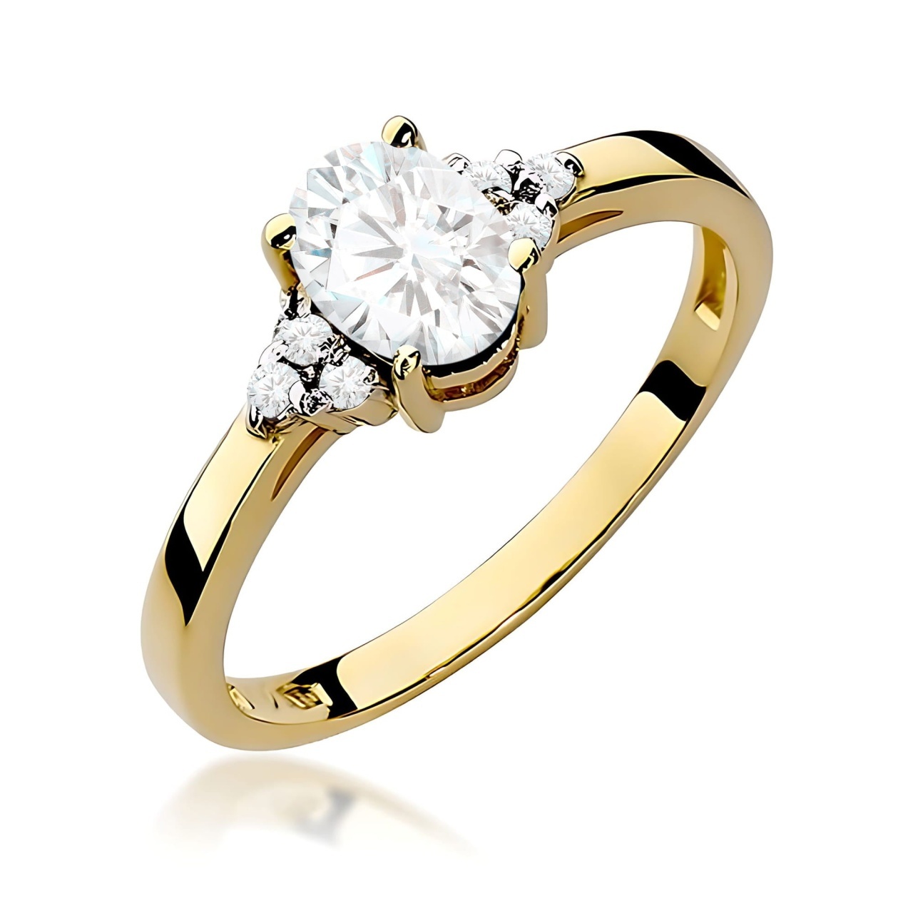 Inel Aur 14K cu Diamante de Laborator 0.75 ct (Varianta: Galben)