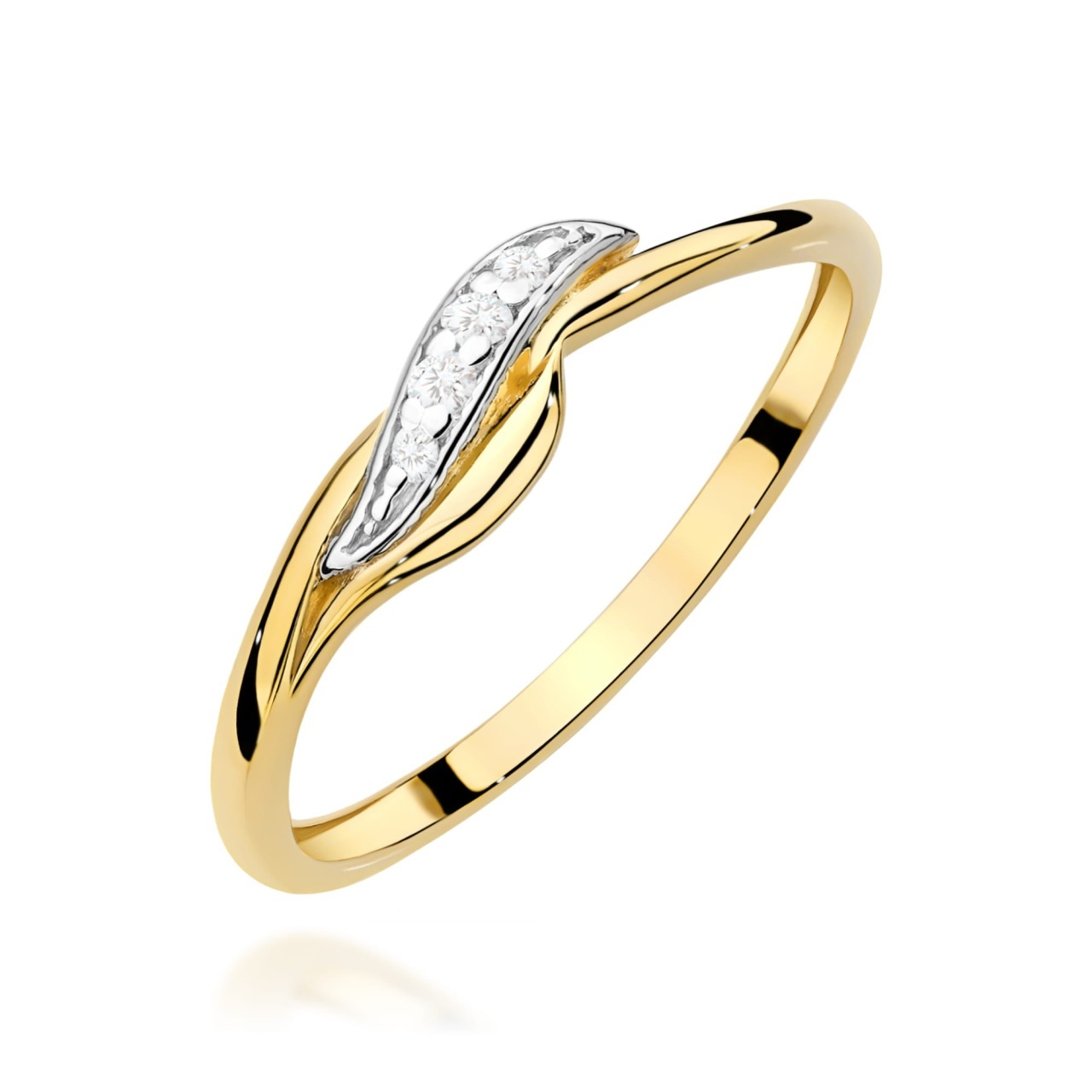Inel Aur 14K cu Diamante Naturale 0.05 ct (Varianta: Galben)