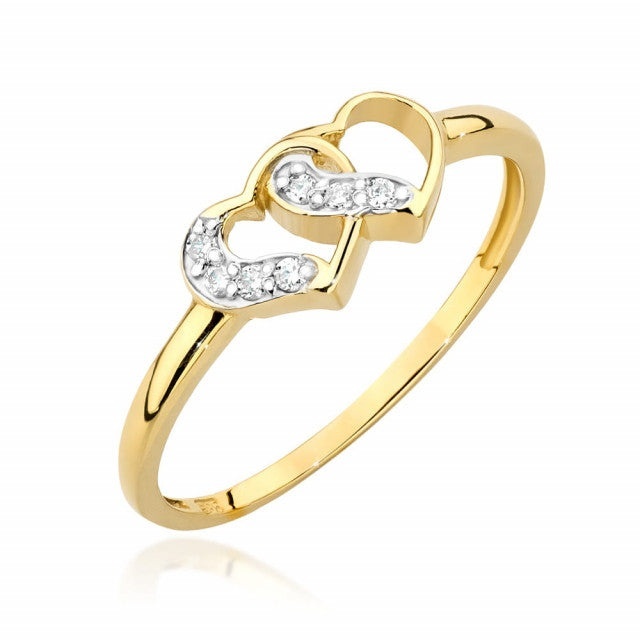 Inel Aur 14K cu Diamante Naturale 0.06 ct (Varianta: Galben)