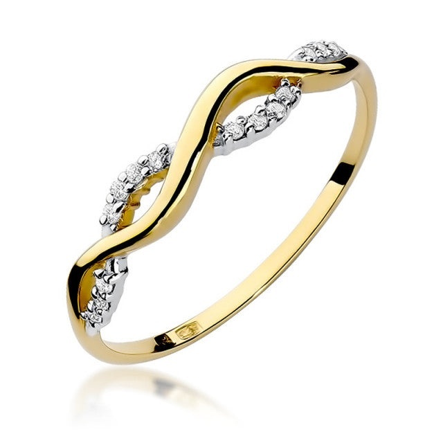 Inel Aur 14K cu Diamante Naturale 0.07 ct (Varianta: Galben)