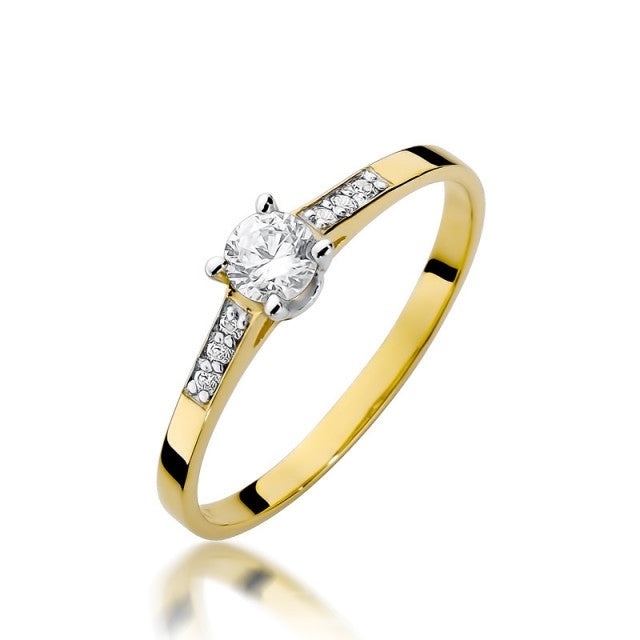 Inel Aur 14K cu Diamante Naturale 0.21 ct (Varianta: Galben)