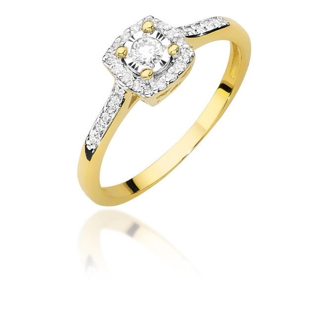 Inel Aur 14K cu Diamante Naturale 0.21 ct (Varianta: Galben)