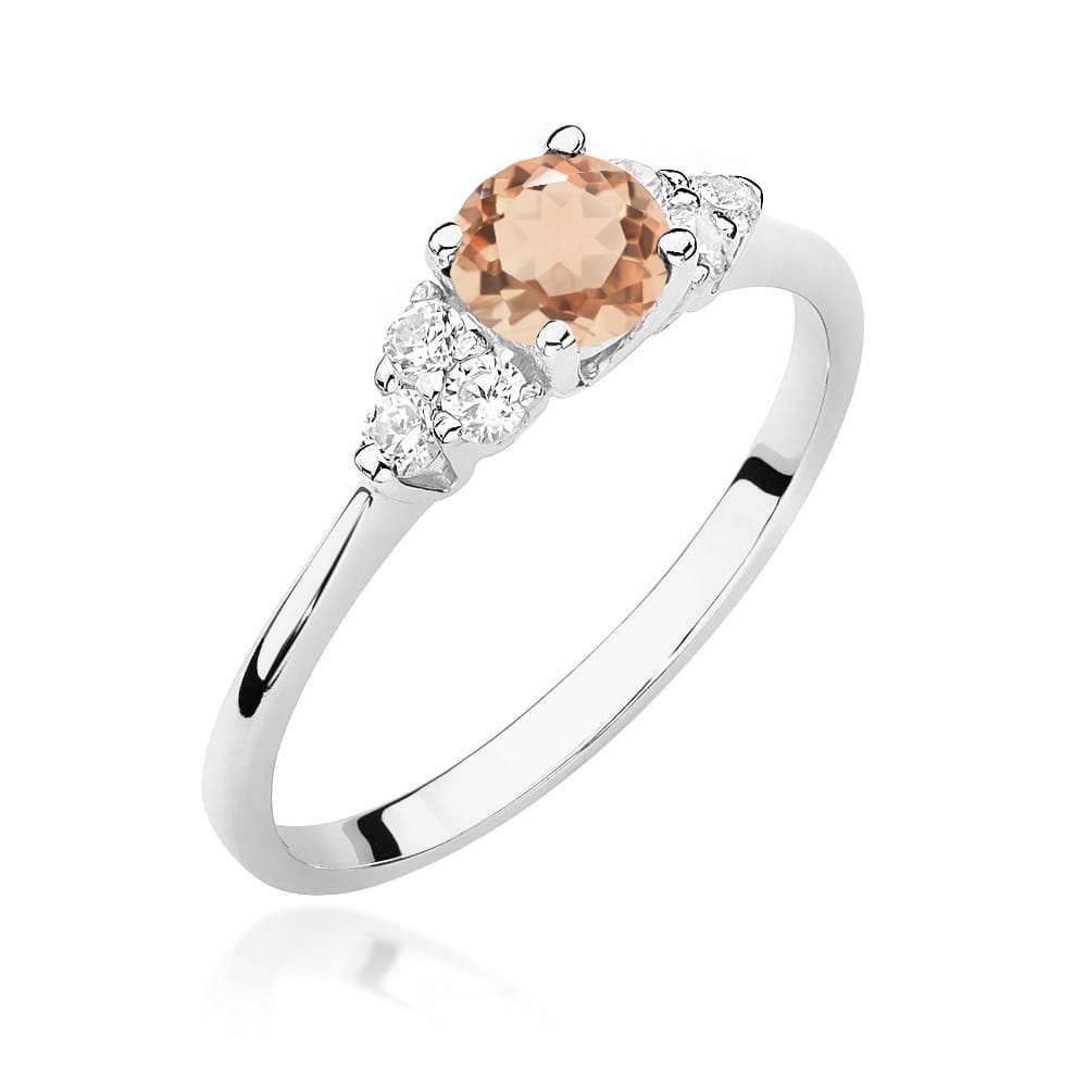 Inel Aur 14K cu Morganit 0.40 ct si Diamante Naturale 0.18 ct (Varianta: Galben)