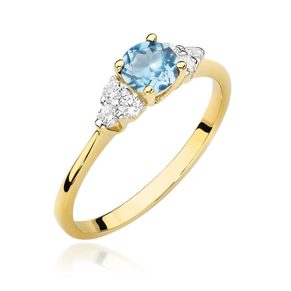 Inel Aur 14K cu Topaz Swiss 0.50 ct si Diamante Naturale 0.18 ct (Varianta: Galben)