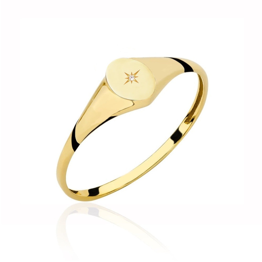 Inel Aur 14K Stea Nordului - Eleganță Strălucitoare (Greutate: 1.60, Măsură: 12)